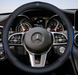Чехол оплетка на руль RocaCar из натуральной кожи для автомобиля Mercedes Синий