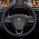 Чехол на руль RocaCar из натуральной кожи для автомобиля Mitsubishi Синий
