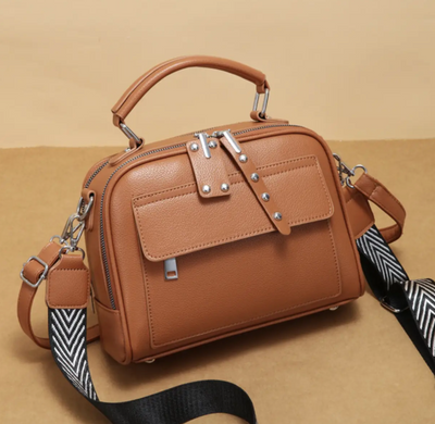 Сумка женская кожаная через плечо Stylish bag Коричневый
