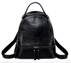 Рюкзак жіночий із натуральної шкіри Taolegy Monguut Чорний