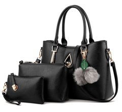 Жіноча сумка велика Taylor Beauty велика комплект 3 в 1 Чорна