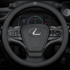 Чехол на руль Lux Ultrathin из натуральной кожи для автомобиля Lexus Черный