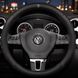 Шкіряний чохол на кермо автомобіля Volkswagen чорний