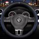Шкіряний чохол на кермо автомобіля Volkswagen синій
