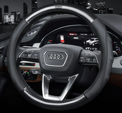 Чехол оплетка на руль Carbon из натуральной кожи для автомобиля Audi