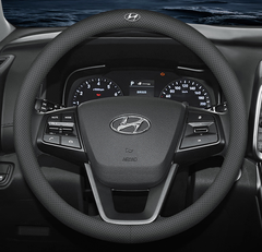 Чохол обплетення на кермо Deluxe з логотипом натуральної шкіри для автомобіля Hyundai