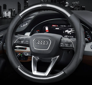 Чохол на кермо Carbon із натуральної шкіри для автомобіля Audi