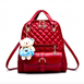 Рюкзак женский кожаный сумка трансформер Taolegy Sweet Bear Красный