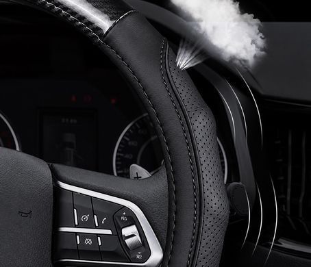 Чохол на кермо Carbon із натуральної шкіри для автомобіля Subaru