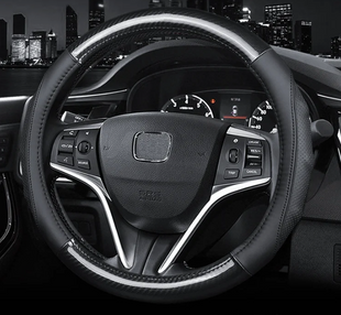 Чохол на кермо Carbon із натуральної шкіри для автомобіля Peugeot