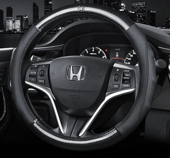 Чехол оплетка на руль Carbon из натуральной кожи для автомобиля Honda