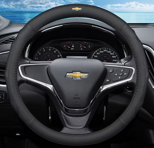Шкіряний чохол на кермо автомобіля Chevrolet чорний