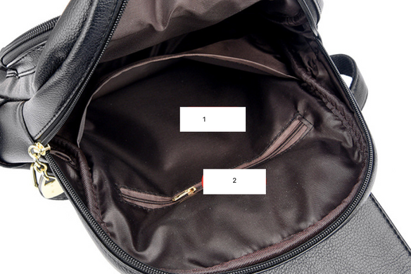 Рюкзак женский кожаный Backpack Hefan Daish Черный