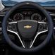 Кожаный чехол на руль автомобиля Chevrolet синий
