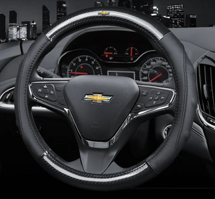 Чохол на кермо Carbon із натуральної шкіри для автомобіля Chevrolet