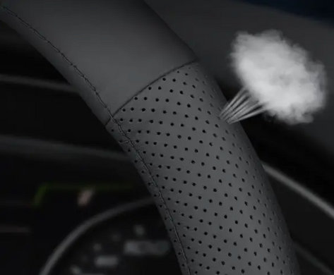 Чехол на руль Lux Ultrathin из натуральной кожи для автомобиля Ford Красный