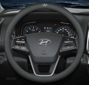 Чехол на руль Deluxe из натуральной кожи для автомобиля Hyundai