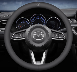 Чехол на руль кожаный ультратонкий однотонный для автомобиля Mazda