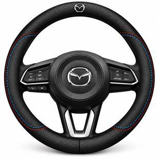 Чехол на руль Nappa Lux из натуральной кожи для автомобиля Mazda