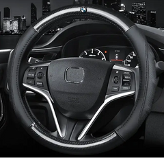 Чехол оплетка на руль Carbon из натуральной кожи для автомобиля BMW