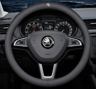 Чехол на руль Deluxe из натуральной кожи для автомобиля Skoda