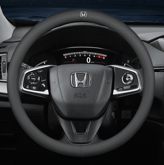 Чехол оплетка на руль Deluxe с логотипом натуральной кожи для автомобиля Honda