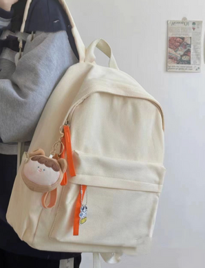 Рюкзак молодежный городской Basic Bag Бежевый с брелком