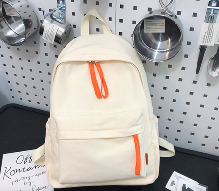 Рюкзак молодежный городской Basic Bag Бежевый с брелком