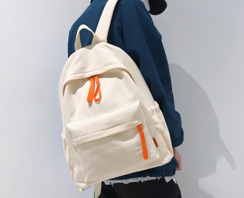 Рюкзак молодежный городской Basic Bag Бежевый с брелком