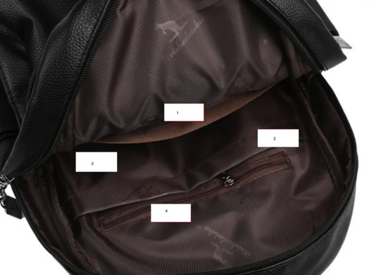 Рюкзак жіночий шкіряний Taolegy Classic HFDS міський Чорний