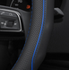 Чехол на руль RocaCar из натуральной кожи для автомобиля Renault Синий